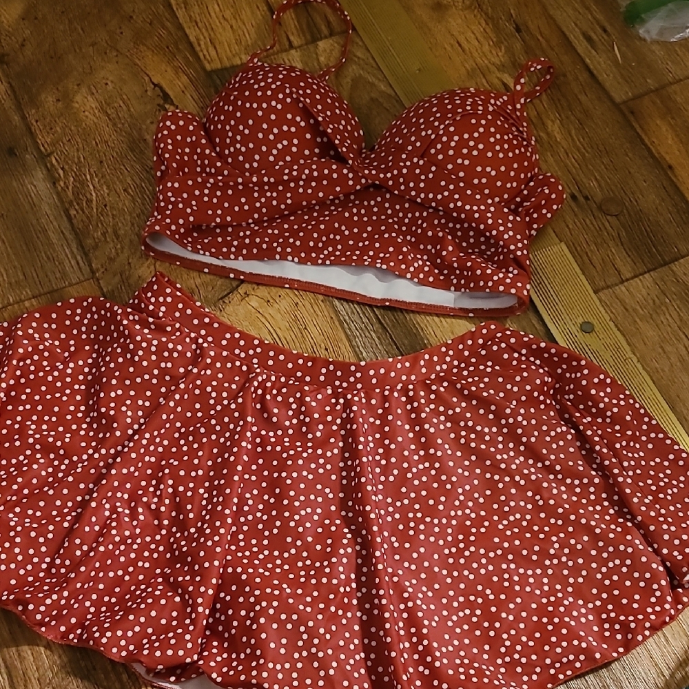 Red Polka Dot Bikini Set